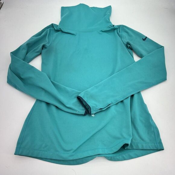 Nike Women's Medium Pro Hyperwarm Infinity Training Top Shirt 620415-388 Blue - Picture 1 of 3